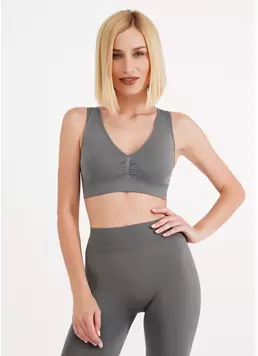 Безшовний топ з ефектом пуш-ап TOP SHAPE poppy seed (сірий)