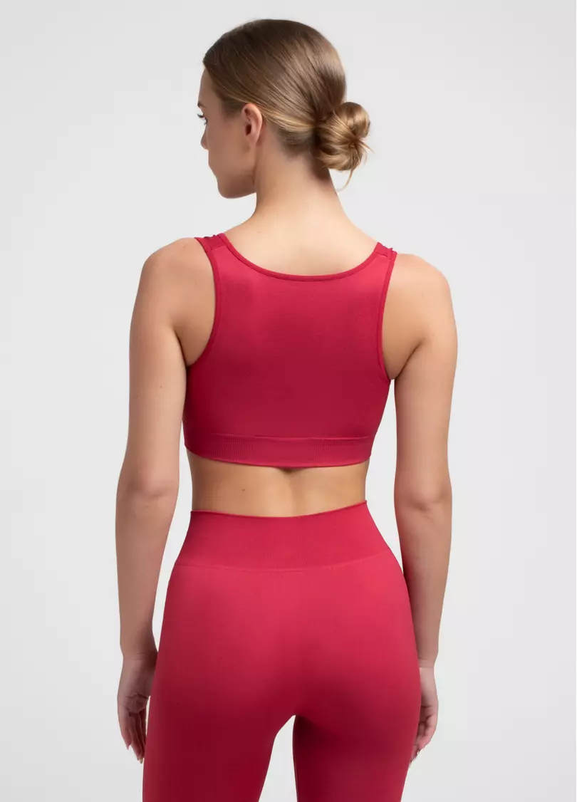 Безшовний топ з ефектом пуш-ап TOP SHAPE winterberry (червоний)