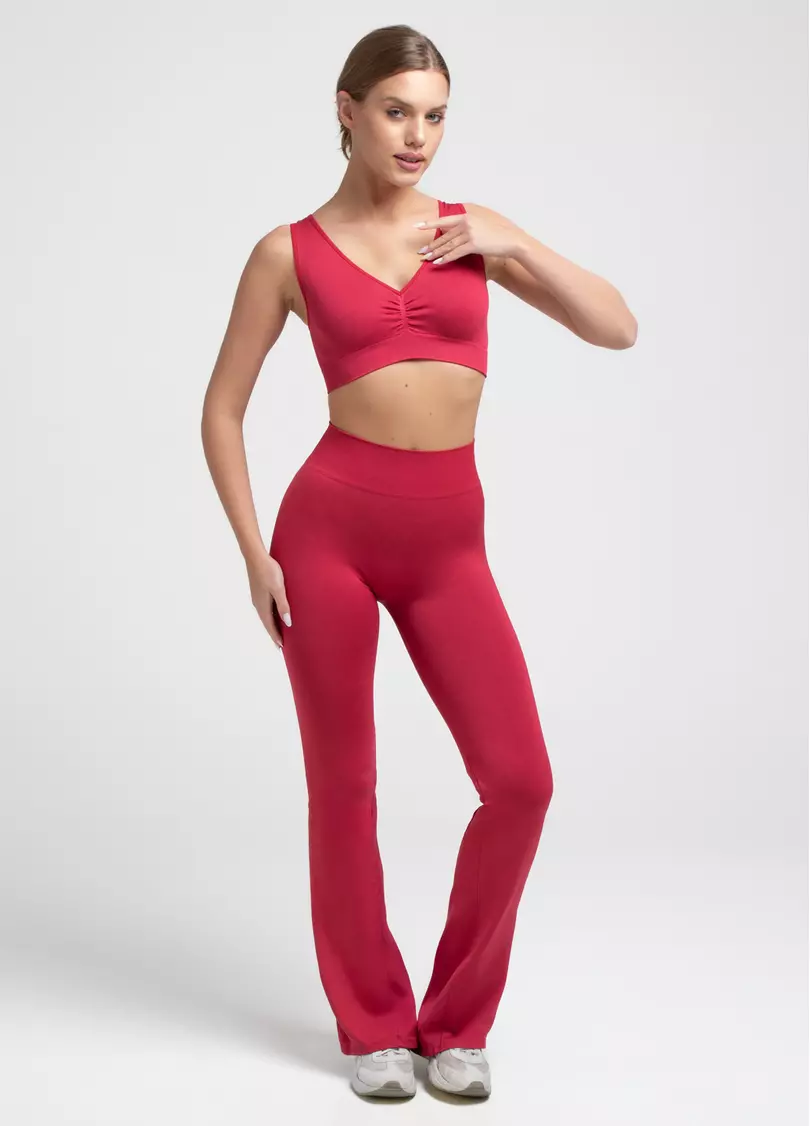 Безшовний топ з ефектом пуш-ап TOP SHAPE winterberry (червоний)