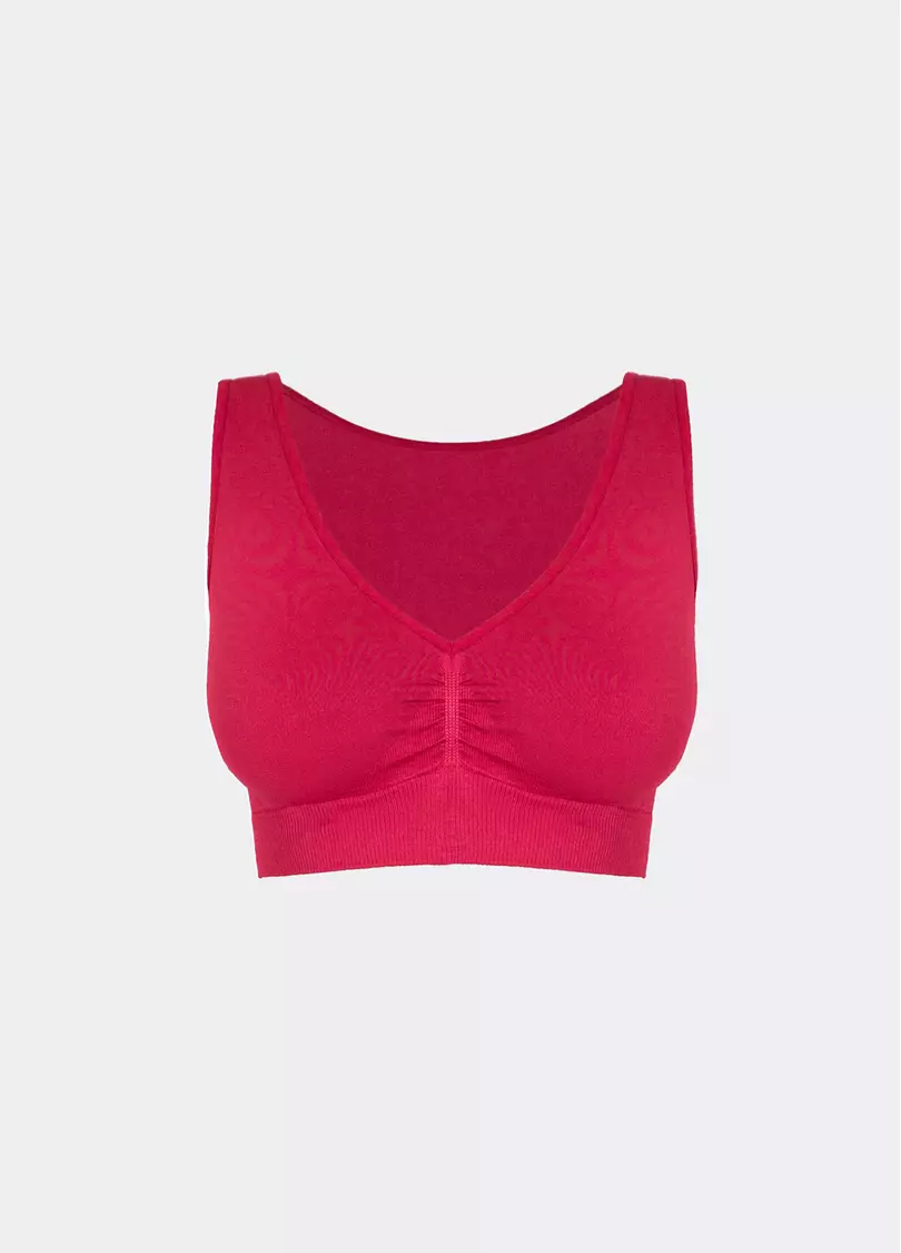 Безшовний топ з ефектом пуш-ап TOP SHAPE winterberry (червоний)