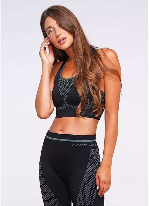 Спортивный топ TOP SPORT CELL (черный/зеленый)