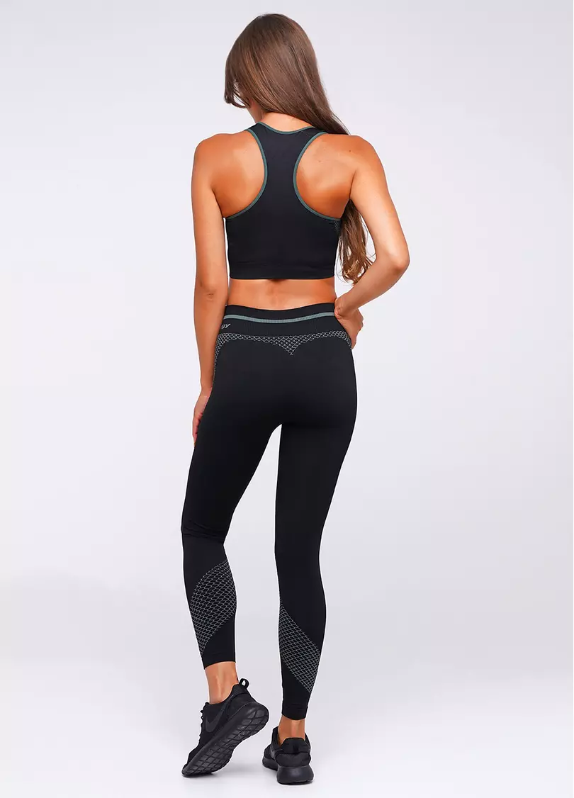 Спортивный топ TOP SPORT CELL (черный/зеленый)