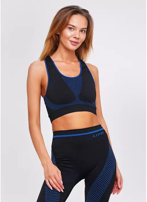 Спортивный топ TOP SPORT CELL (черный/синий)