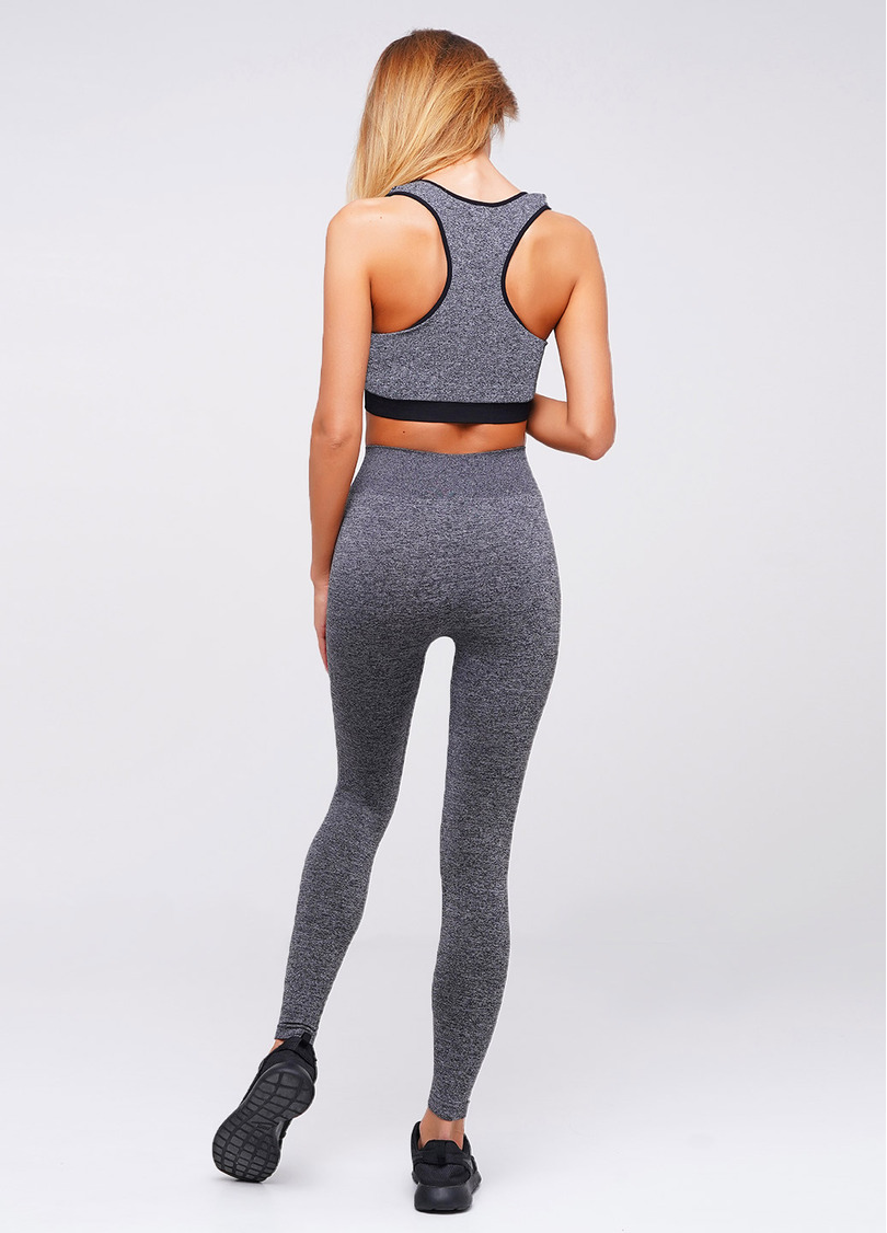 Спортивный кроп топ TOP SPORT MELANGE 02 (серый)