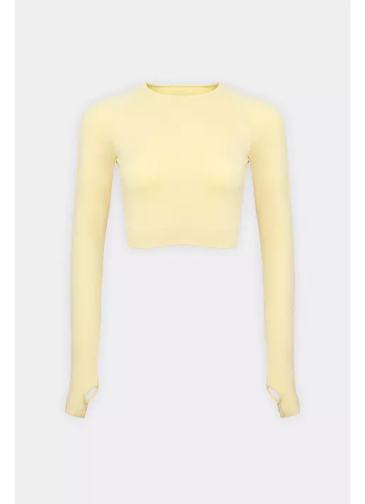 Укорочений кроп-топ FLEX LONGSLEEVE ACTIVE (жовтий)