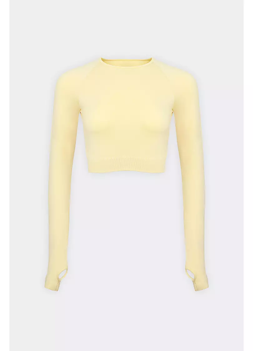 Укорочений кроп-топ FLEX LONGSLEEVE ACTIVE (жовтий)