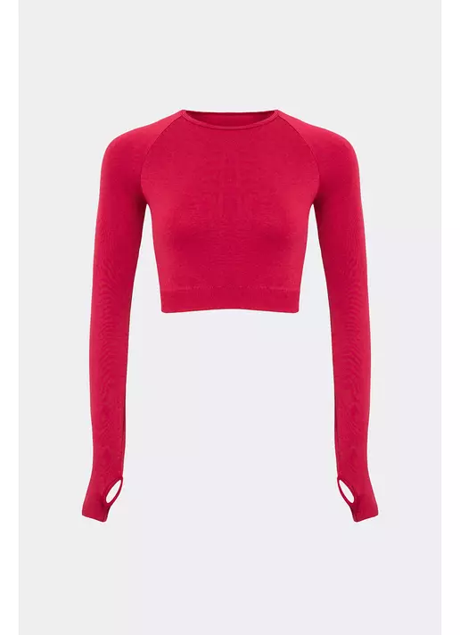 Укорочений кроп-топ FLEX LONGSLEEVE ACTIVE (winterberry, червоний)