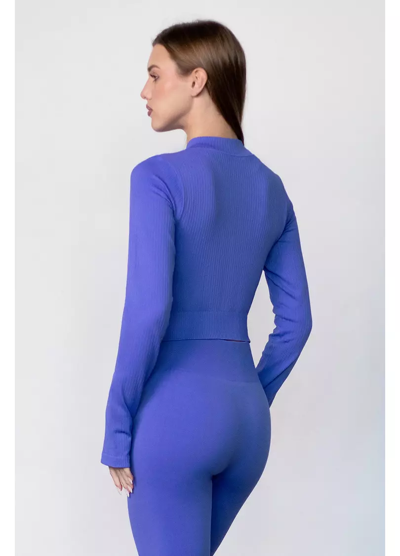 Кроп-лонг на блискавці FLEX TOP Zip-Up Active (синій)