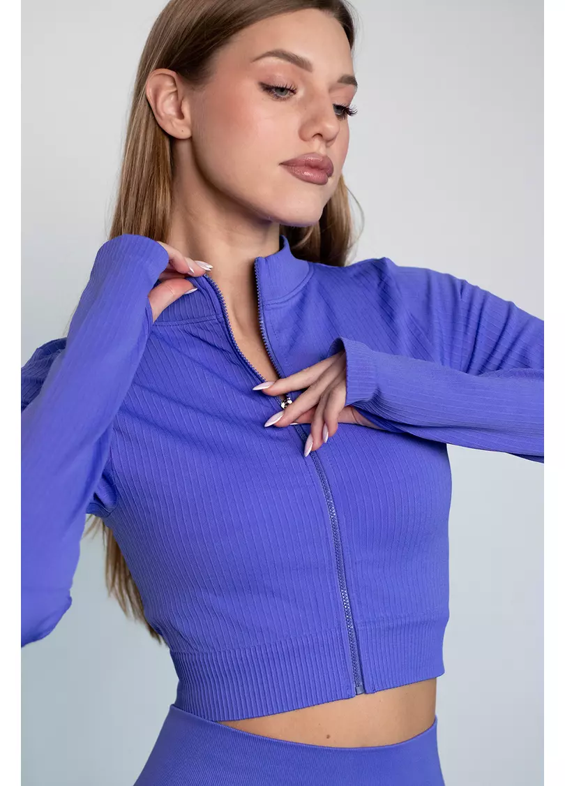 Кроп-лонг на блискавці FLEX TOP Zip-Up Active (синій)
