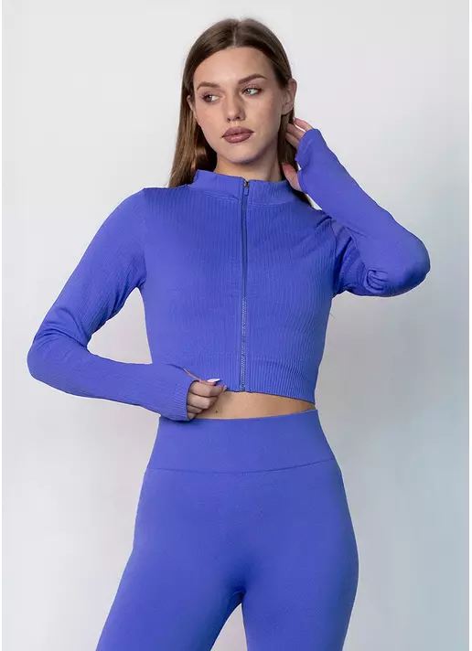Кроп-лонг на блискавці FLEX TOP Zip-Up Active cobald blue (синій)