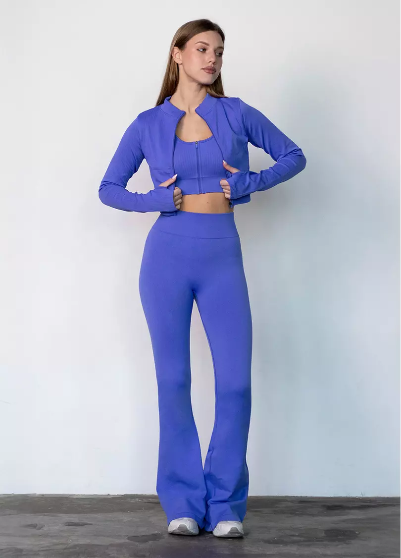 Кроп-лонг на блискавці FLEX TOP Zip-Up Active cobald blue (синій)