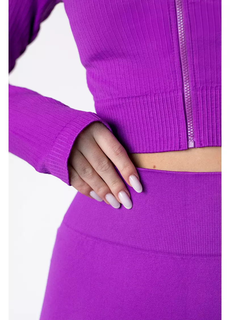 Кроп-лонг на блискавці FLEX TOP Zip-Up Active (фіолетовий)