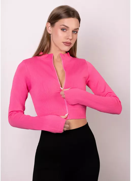 Кроп-лонг на блискавці FLEX TOP Zip-Up Active raspberry (рожевий)