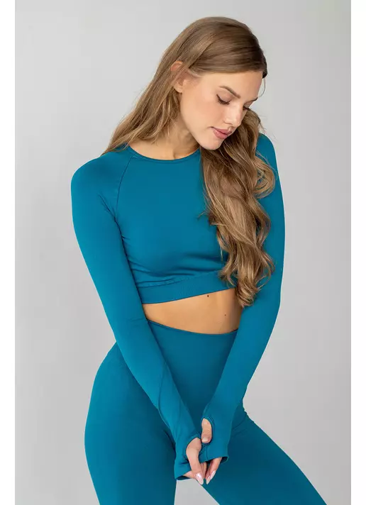 Укорочений кроп-топ FLEX LONGSLEEVE ACTIVE (синій)