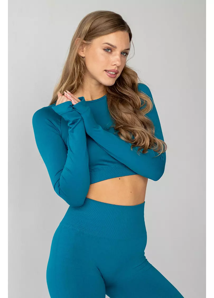Укорочений кроп-топ FLEX LONGSLEEVE ACTIVE (синій)