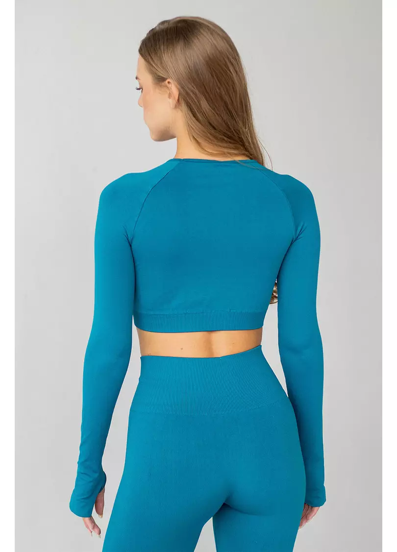 Укорочений кроп-топ FLEX LONGSLEEVE ACTIVE (синій)