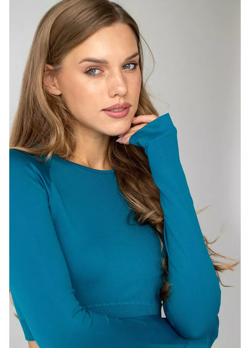 Укорочений кроп-топ FLEX LONGSLEEVE ACTIVE (синій)