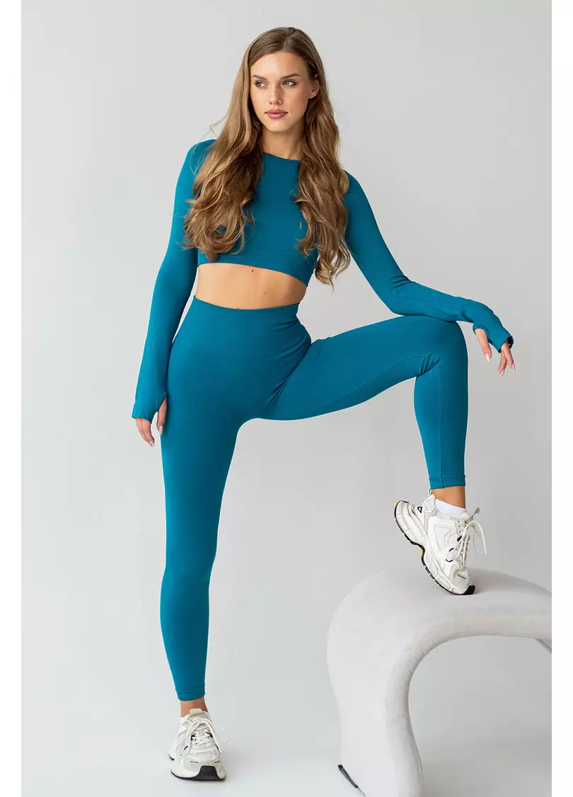 Укорочений кроп-топ FLEX LONGSLEEVE ACTIVE (синій)