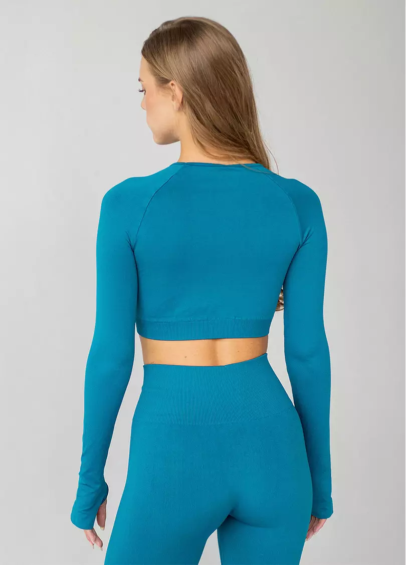 Укорочений кроп-топ FLEX LONGSLEEVE ACTIVE lyons blue (синій)