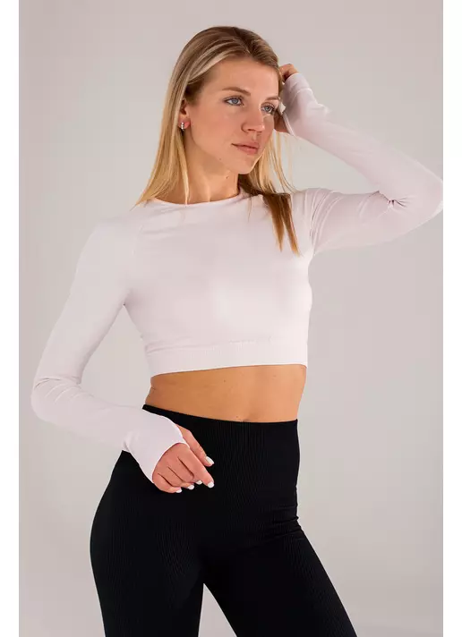 Укорочений кроп-топ FLEX LONGSLEEVE ACTIVE (рожевий)