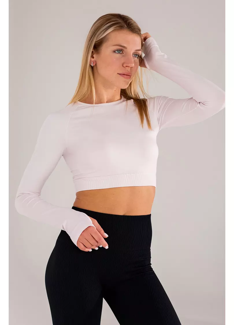 Укорочений кроп-топ FLEX LONGSLEEVE ACTIVE (рожевий)