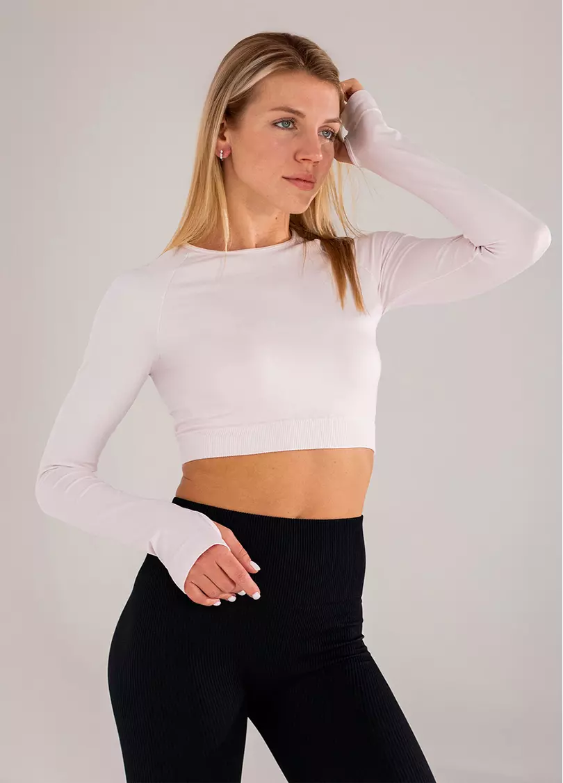 Укорочений кроп-топ FLEX LONGSLEEVE ACTIVE primerose pink (рожевий)