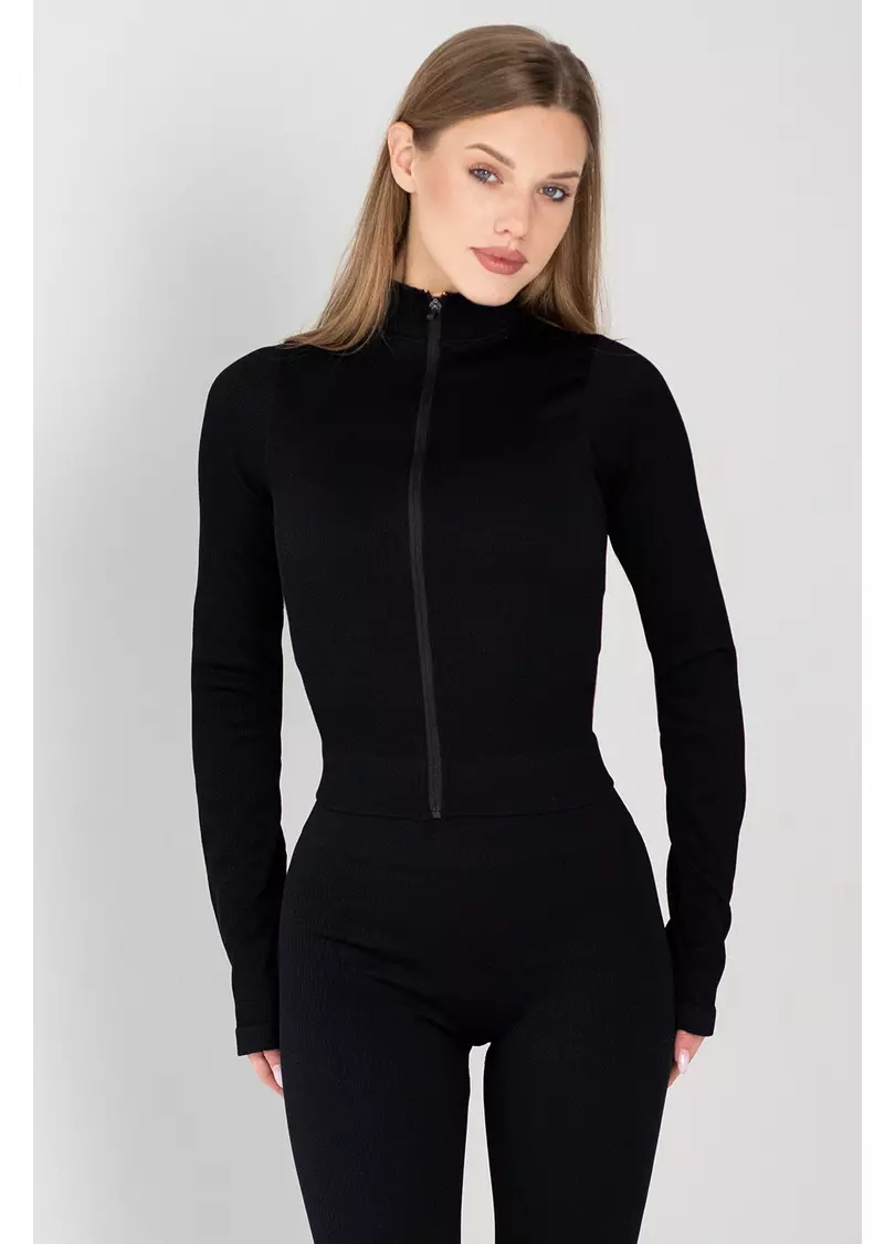 Лонгслів на блискавці FLEX LONGSLEEVE Bare (чорний)