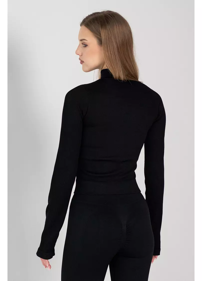 Лонгслів на блискавці FLEX LONGSLEEVE Bare (чорний)