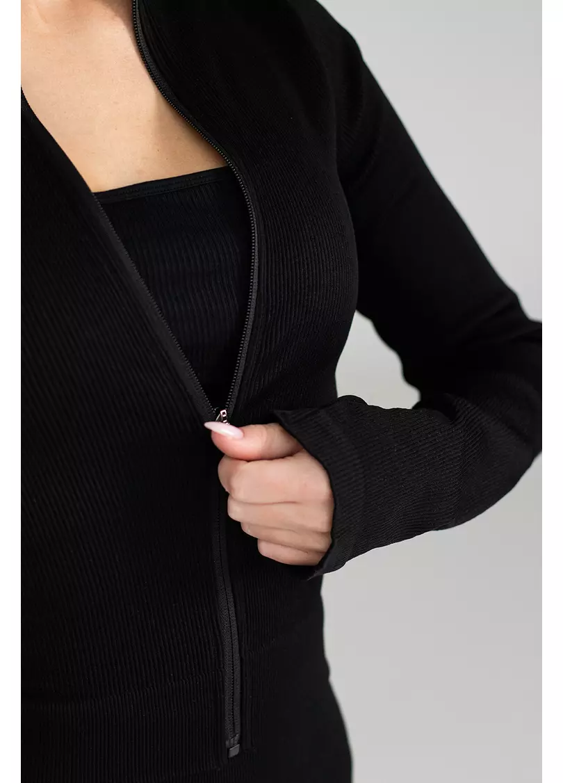 Лонгслів на блискавці FLEX LONGSLEEVE Bare (чорний)