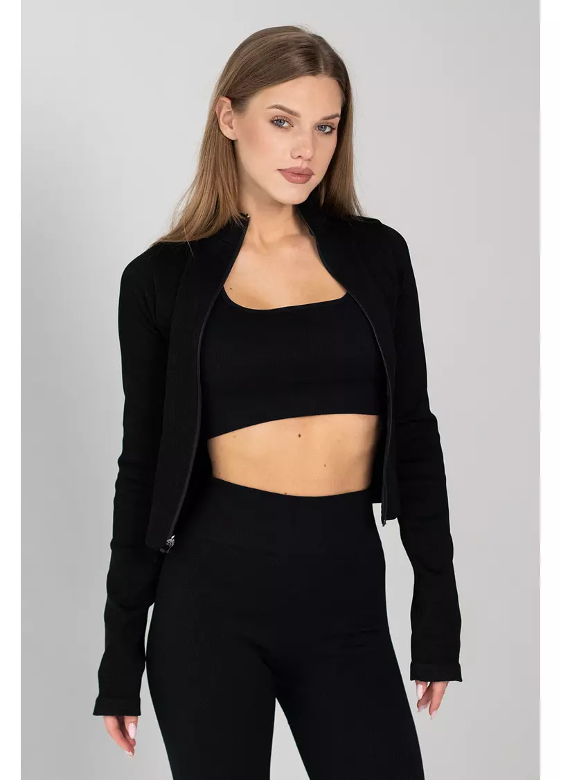 Лонгслів на блискавці FLEX LONGSLEEVE Bare (чорний)