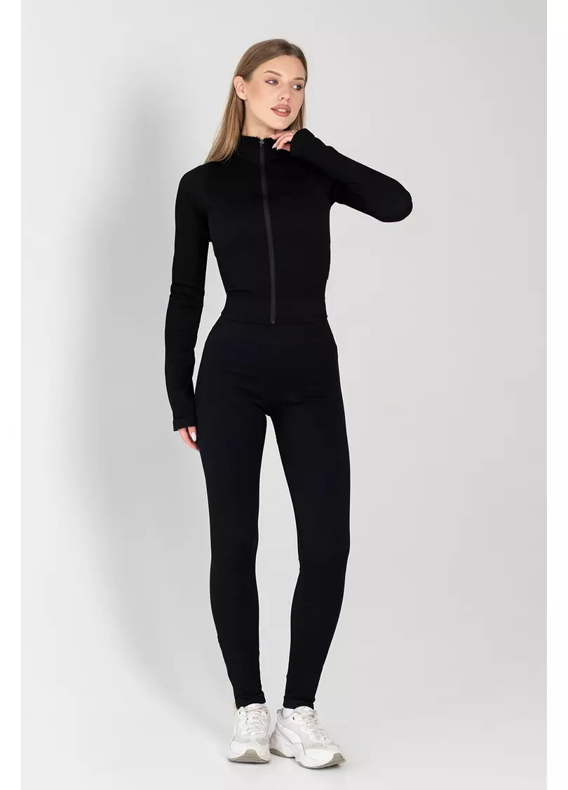 Лонгслів на блискавці FLEX LONGSLEEVE Bare (чорний)