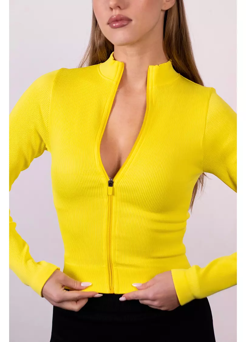 Лонгслів на блискавці FLEX LONGSLEEVE Bare (жовтий)