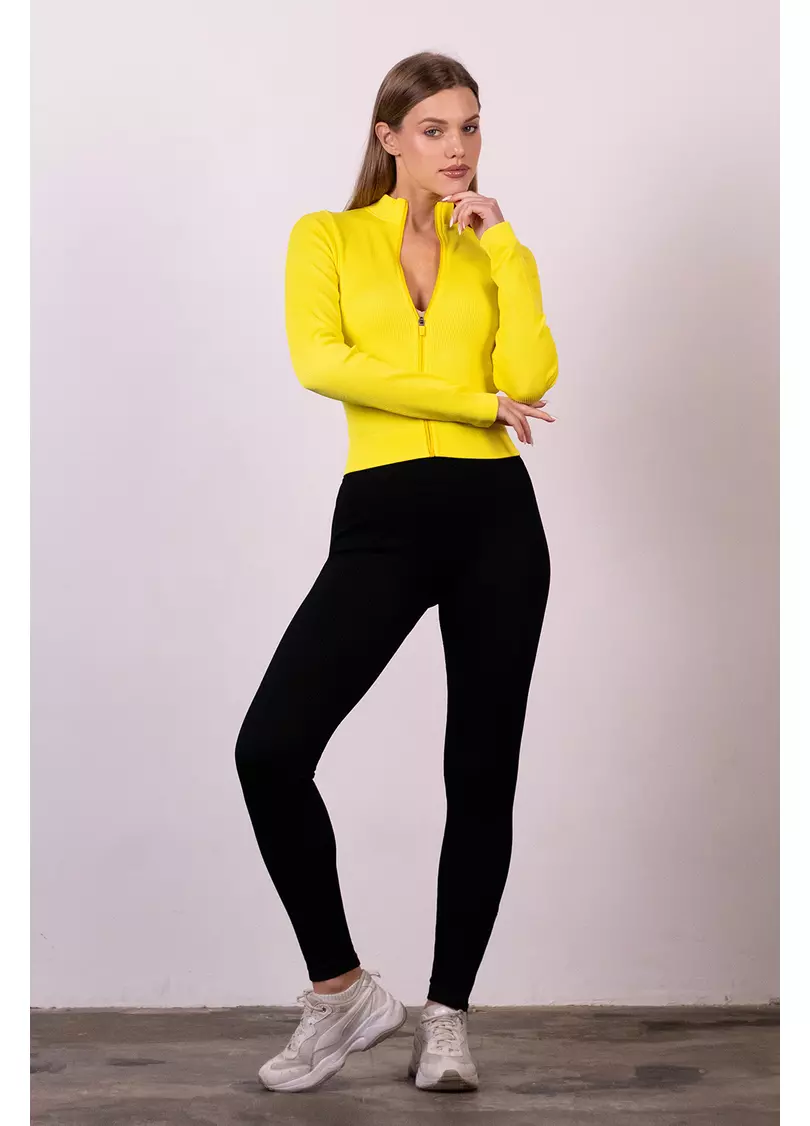 Лонгслів на блискавці FLEX LONGSLEEVE Bare (жовтий)