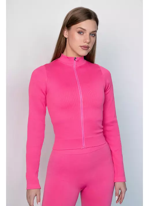 Лонгслів на блискавці FLEX LONGSLEEVE Bare (raspberry, рожевий)