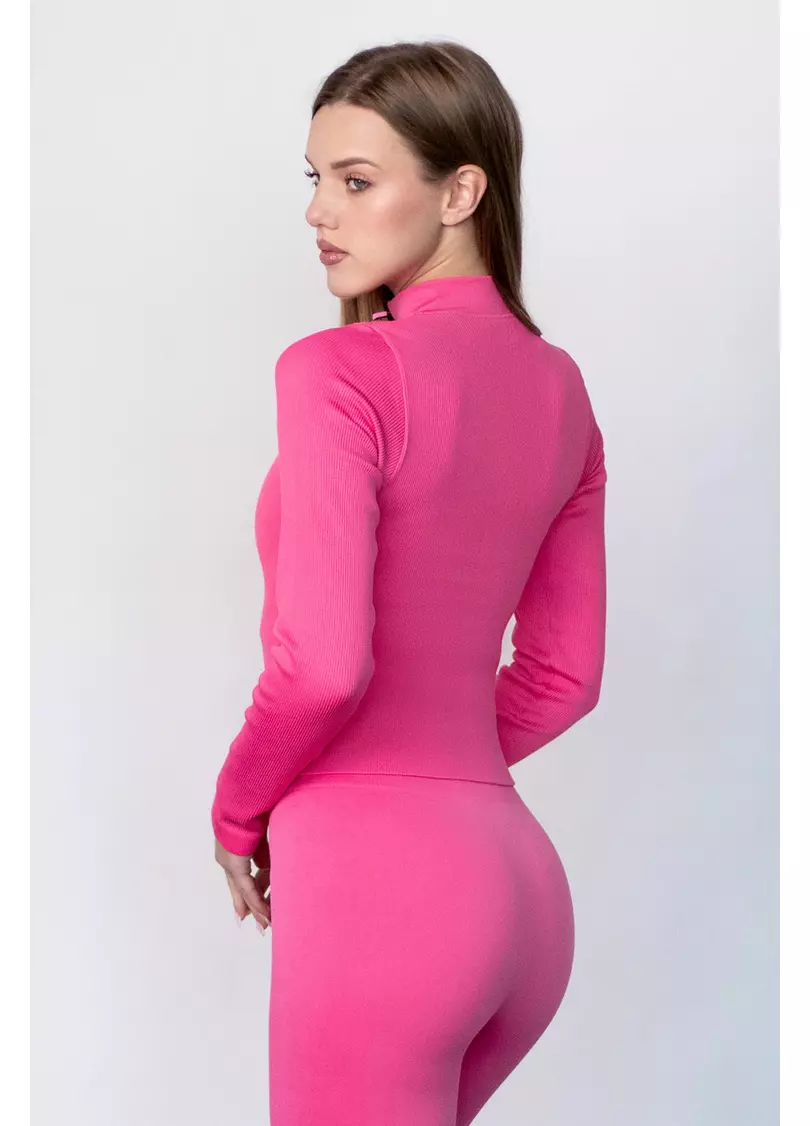 Лонгслів на блискавці FLEX LONGSLEEVE Bare (raspberry, рожевий)