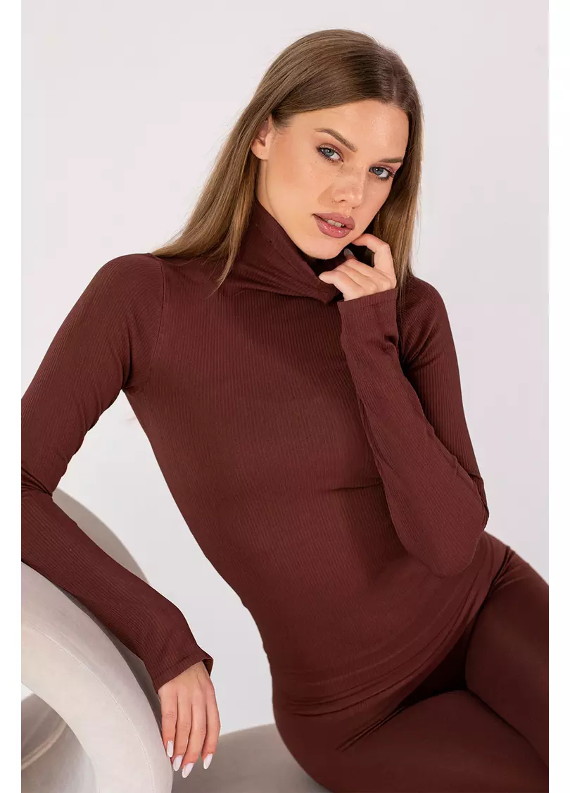 Водолазка в рубчик FLEX LONGSLEEVE POWER (коричневий)