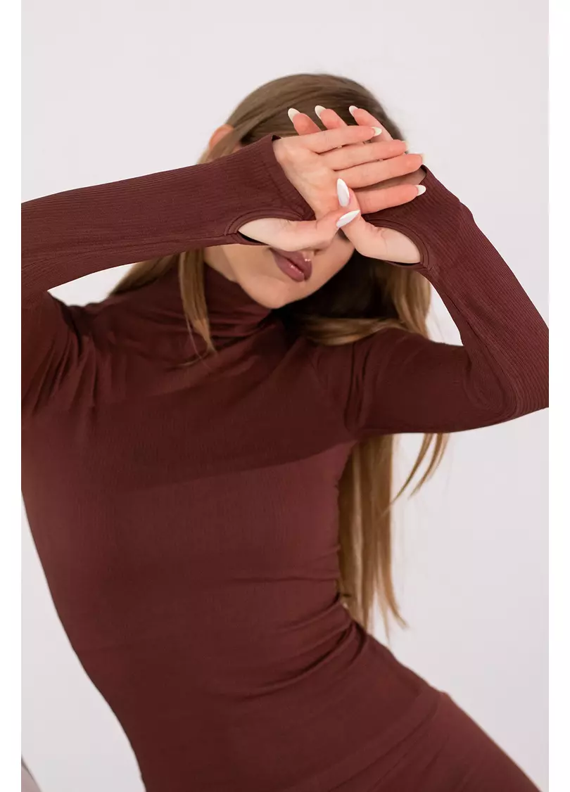 Водолазка в рубчик FLEX LONGSLEEVE POWER (коричневий)