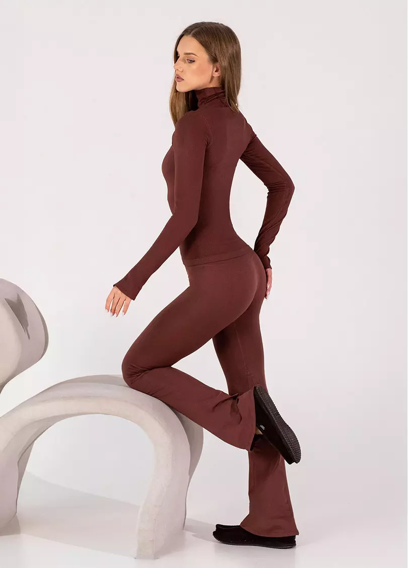 Водолазка в рубчик FLEX LONGSLEEVE POWER hot chocolate (коричневий)