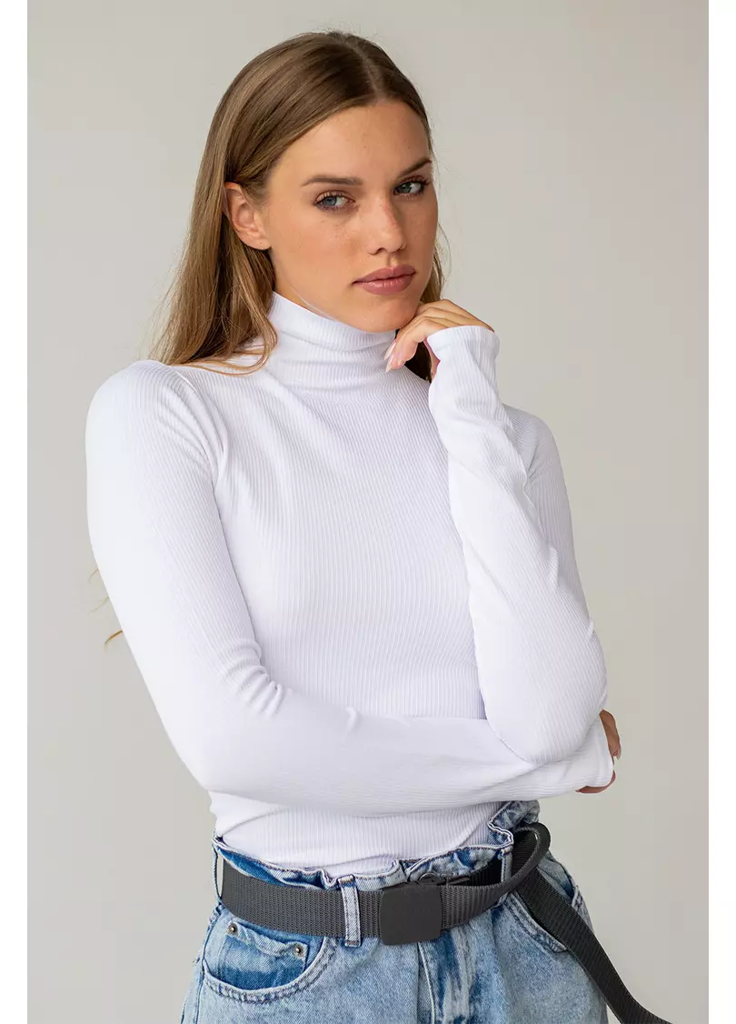 Водолазка в рубчик FLEX LONGSLEEVE POWER (білий)