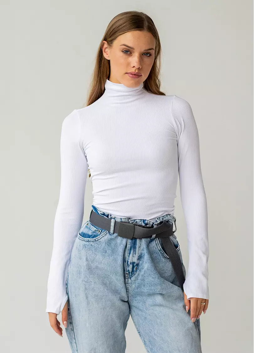 Водолазка в рубчик FLEX LONGSLEEVE POWER white (білий)
