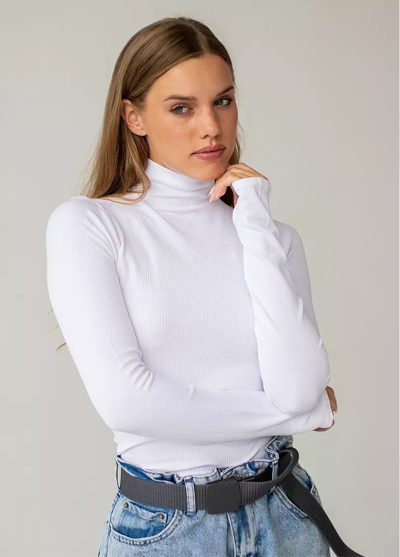 Водолазка в рубчик FLEX LONGSLEEVE POWER white (білий)