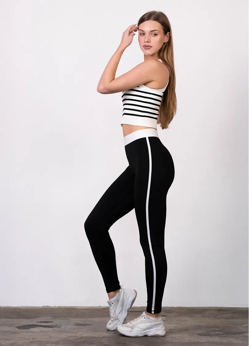 Леггинсы с лампасами FLEX PANTS Everyday Comfort, черные