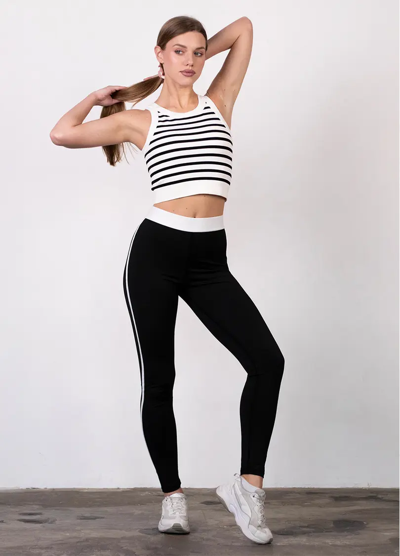 Леггинсы с лампасами FLEX PANTS Everyday Comfort, черные