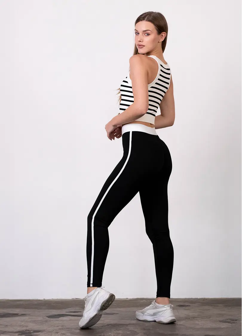 Леггинсы с лампасами FLEX PANTS Everyday Comfort, черные