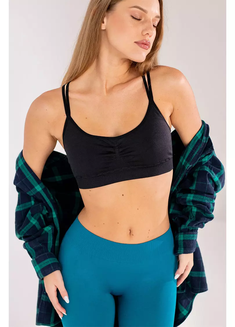 Топ з перехресними бретелями FLEX TOP ACTIVE (чорний)