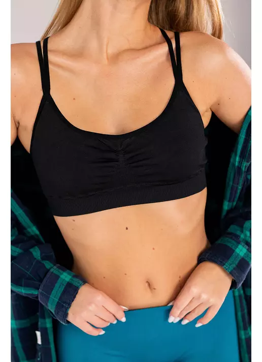 Топ з перехресними бретелями FLEX TOP ACTIVE (чорний)