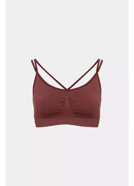 Топ с перекрестными бретелями FLEX TOP ACTIVE (коричневый)