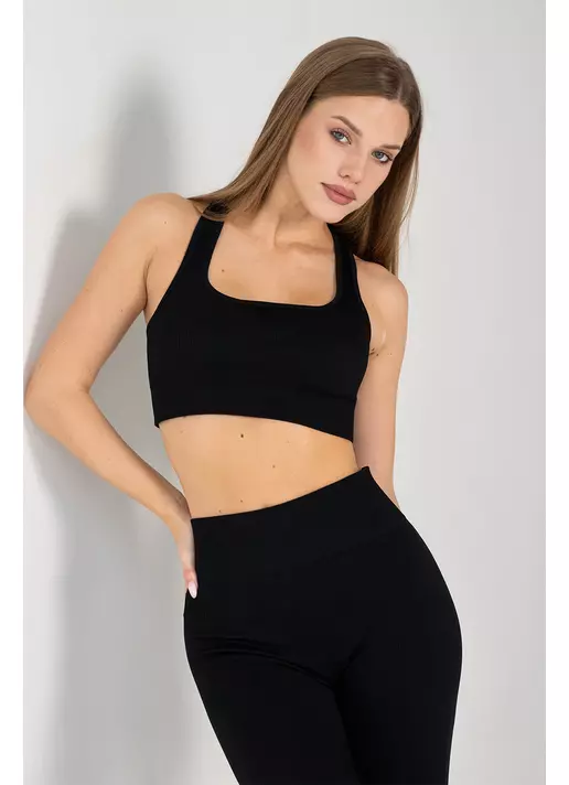 Топ в рубчик FLEX TOP Cut-Out Fit (чорний)