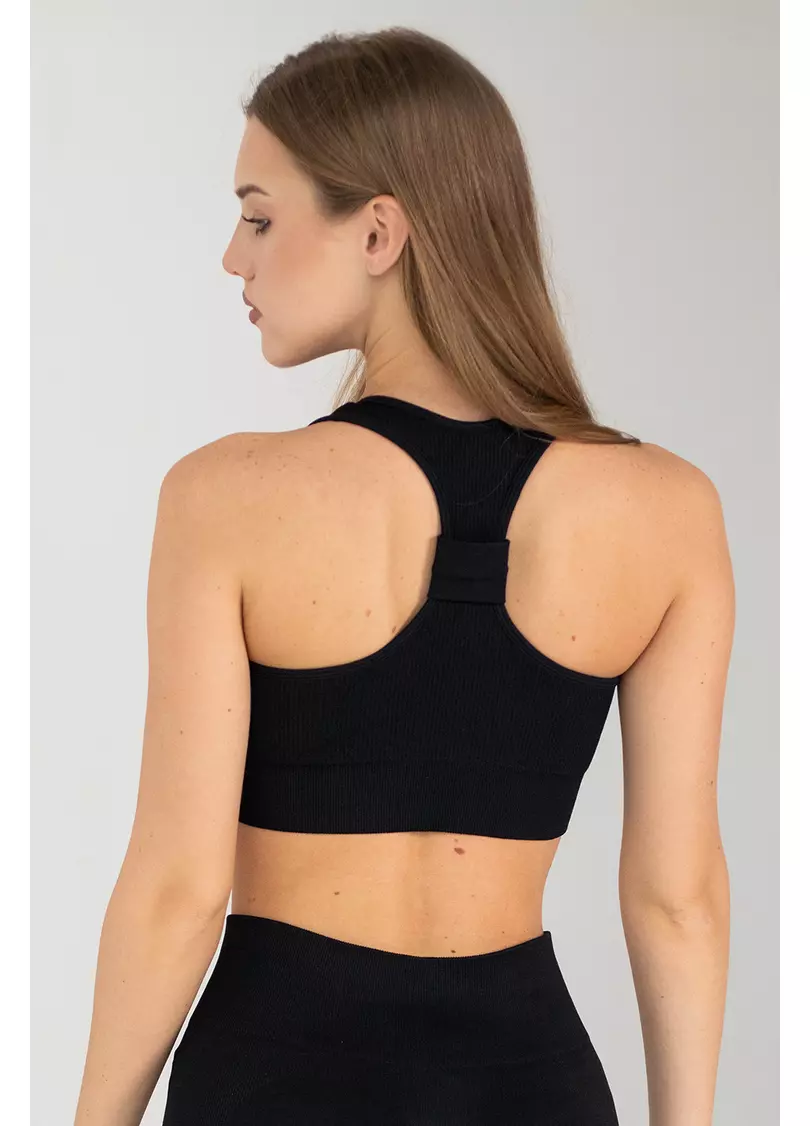 Топ в рубчик FLEX TOP Cut-Out Fit (чорний)