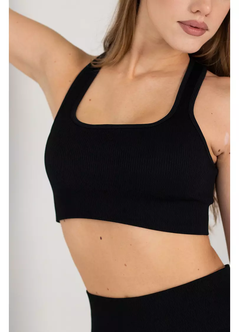 Топ в рубчик FLEX TOP Cut-Out Fit (чорний)